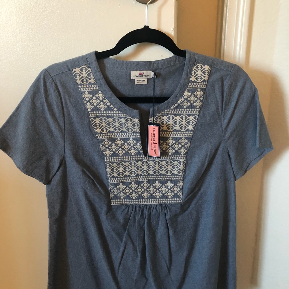 Vineyard Vines Lace Denim Top Brand New with Tags